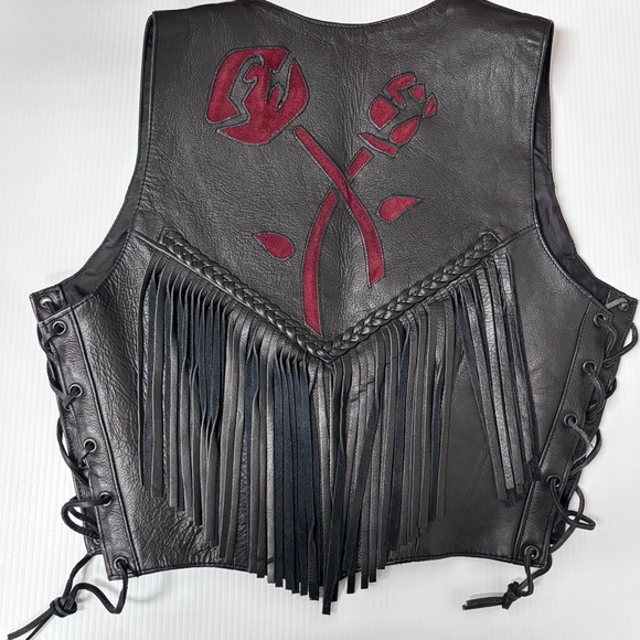 PRO-RIDER LADIES BLACK LEATHER MOTO/BIKER/WESTERN STYLE - Picture 2 of 8